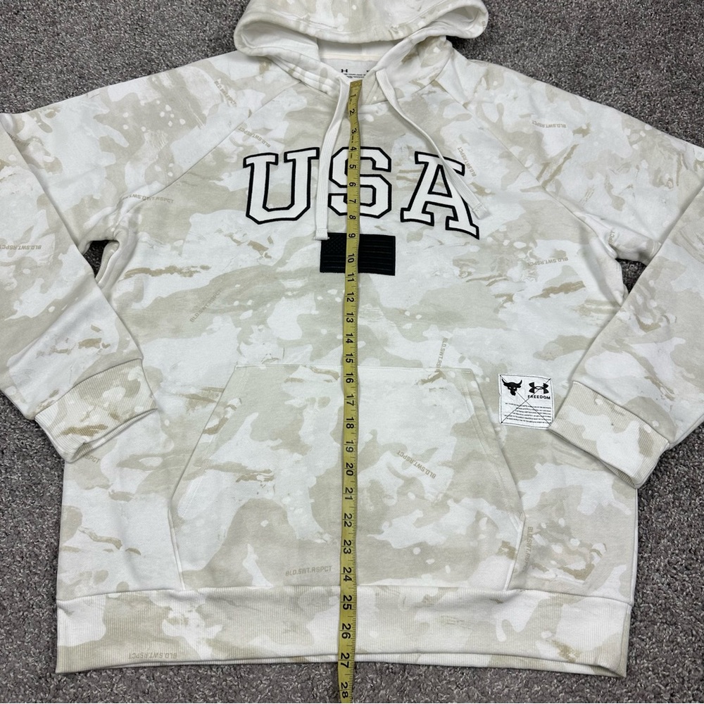 Under Armour Project Rock Veterans Day Camo Mens Hoodie USA Flag Size XL 1370971 - Picture 10 of 12